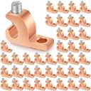 Landhoow 40 Pack Lay in Connector Pool Bonding Lug Copper Conductor Lay in Connector Copper Lay in Lugs AWG for Grounding Swimming Pool and Conduits, 414 Wire Range