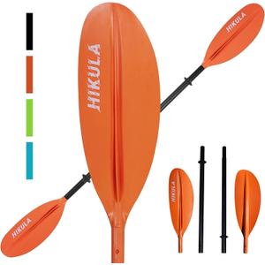Kayak Paddle 4 Pieces Aluminum Shaft and PP Blade Floating 86.6in/220cm, 90.5inch/230cm Lightweight Oars