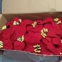 2 Pack 18" Lighted Large Artificial Poinsettias for Outdoors LED Poinsettia Flowers Artificial Faux Poinsettia Plants Poinsettia Christmas Decorations for Office Home Kitchen Decor (Red)