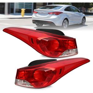 Tail Light Assembly Pair Compatible with 2011 2012 2013 Hyundai Elantra Halogen Outer Rear Brake Lamp, Replaces# 924013Y000 924023Y000 HY2804119 HY2805119 