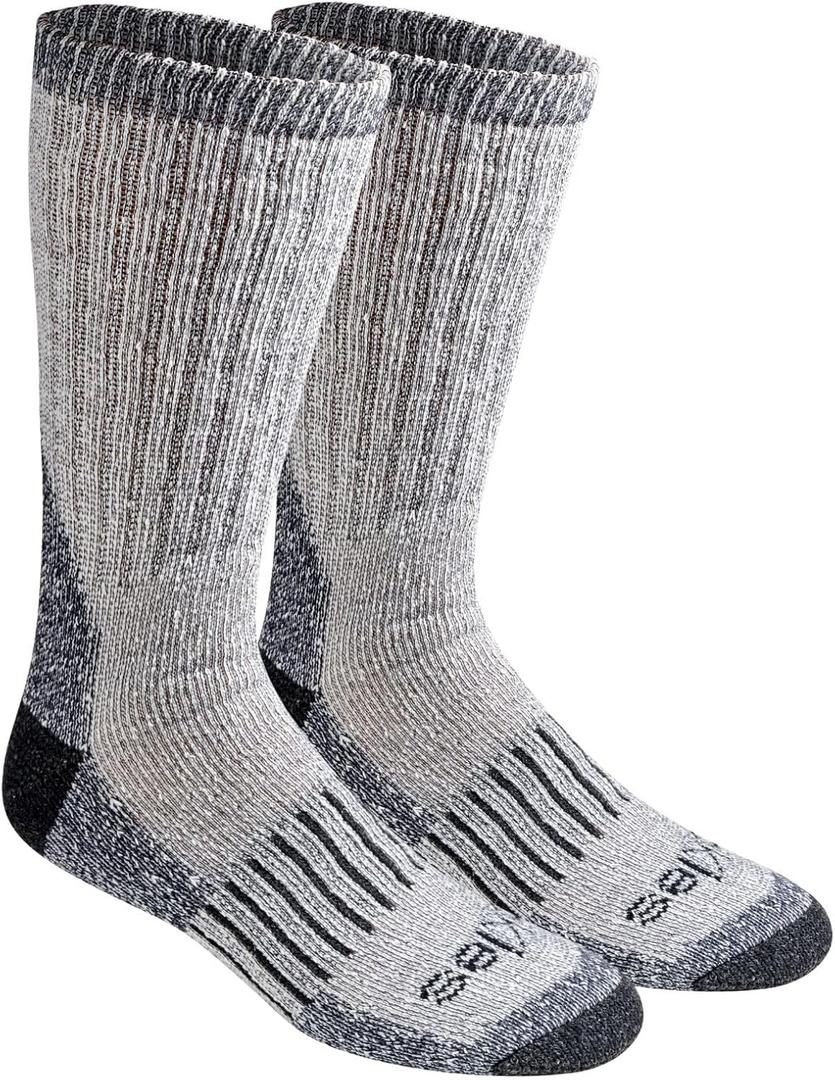Dickies Men's Heavy Weight Wool Blend Thermal Crew Socks (2 Pairs) (Large)