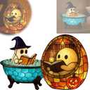 Halloween Ghost Bubble Bath Lamp, Bathtub Ghost Night Lights for Halloween Decor, Reading Books Nightlight, LED Night Light for Bathroom Decor, Ghost-Themed Bathtub Lamp for Halloween Party(2pcs)