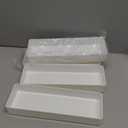 4 Pack Plastic Drawer Organizer 9.5 x 3 x 1.4 Inch Tabletop Organizer Tray Stationery Holder White Half Accessory Tray Stackable Storage Container for Vanity Office Home Utensils Gadgets Shelf Kitchen