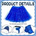 Blue Cat Costume Cat Ears Fur Tail Blue Sequin Tutu Bowtie Cat Sunglasses Accessories Set for Halloween Cosplay Party Dress up