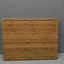 XL Cutting Board for Kitchen, 20x15" Extra Large, 1" Thick Bamboo Wood Butcher Chopping Block, Cheese Board, Durable Reversible with Juice Grooves and Handles (Carbonized)