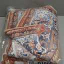 BESTSWEETIE 5x7 Area Rugs for Living Room Washable Non Slip Carpet Low Pile Soft Vintage Print Pattern Rug for Bedroom Dining Room Kitchen Entryway Indoor-Brick/Blue/Light Ivory