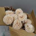 Artificial Flowers for Vases 20 Inch 10 Stems, Silk Dried Fake Mums Bouquet Indoor Faux Floral Arrangements for Decoration (Beige)