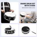 Snare Drum Kit, 14" x 5.5" Marching Snare Drum + Storage Padded Bag + Silent Mute Pad + Pair Of 5A Drumsticks + Drums Key, Portable Drums Hardware Set for Adults (Black)