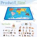 Adena Montessori World Map Puzzle, 41-Piece Geography Toy for Ages 3 and up, 23.82 inches x 35.31 inches