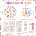 Happy Easter Plates and Napkins Set with Colorful Bunny Eggs and Daisy, Easter Party Decorations Disposable Bunny Paper Dinnerware Set for Spring Holiday Birthday Party Baby Shower, Serve 24
