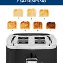 GE 2 Slice Black Stainless Steel Toaster, Extra Wide Slots for Toasting Bagels, Breads, Waffles & More, 7 Adjustable Shade Settings, Removable Crumb Tray, Countertop Kitchen Essentials, 850 Watts