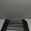 Dog Gate Indoor,18"-45" Adjustable Extra Wide Metal Short Dog Gate to Step Over, 18" Tall Small Pet Gate with 3 Extension Kits, Pressure Mounted Gate for Doorways & Stairs Black