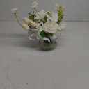 WELL KNOWN Artificial Flowers for Table Decoration Silk Hydrangea Flowers with Vase Fake Flower Arrangements in Round Bowl Vase with Faux Water for Summer Spring (White)