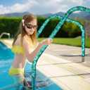 Pinkunn 2 Pcs 4 feet Pool Handrail Cover with Zippers Flamingo Palm Leaf Swimming Pool Hand Rail Slip Resistant Cover(Palm Leaf)