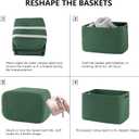4 Pack Storage Baskets for Organizing, Woven Baskets for Shelves - Perfect for Toys, Books, Towels, and Clothes, Durable Gift Basket Bins Toy Storage, 12.7''L x9''W x7.8''H, Green