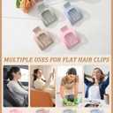 AWAYTR Flat Hair Clips For Women Lay Flat Claw Clip for Hair 4Pcs Large Square Hair Claw Clips (Pink+Blue+Green+Light Yellow)