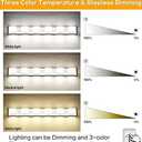 SOLFART 3 Color Temperature Dimmable 6-Light Vanity Light Fixtures for Bathroom Led Modern Vanity Light Above Mirror Adjustable 3000K/ 4500K/ 6000K 3C