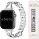 My Pretty Strap - Compatible Apple Watch Band Strap, Stainless Steel Fashion iWatch Replacement Strap- Easy Resizing, No Tool Needed,  Size: 38MM / 40MM/ 41MM / (Series 10& 11 - 42 MM)