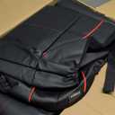 CAR PASS Universal FIT Piping Leather Car Seat Cover, for suvs,Van,Trucks,Airbag Compatible,Inside Zipper Design and Reserved Opening Holes (Full Set, Black and Red)