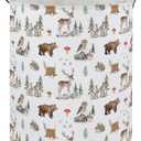 Kids Laundry Basket Animal Hamper for Nursery Woodland Hamper Cute Kids Storage Bin Organizer Room Decor for Home(Woodland Animal)
