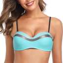 Bikini Top for Women Sexy Bandeau Bikinis Swimsuit Tops Underwire Push Up Womens Bathing Suit Women's Swimsuits, Size S