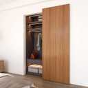 JUBEST 38" Concealed Barn Door Hardware Kit with Soft Close Mechanism, Wall Mounted Invisible Sliding Door Track for Door Opening Width 30" to 34", Hidden Barn Door Hardware Kit, Door Needs Groove