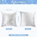 Eternal Beauty Set of 2 Sequin Pillow Cover Decorative Silver Pillow Covers for Couch Throw Pillows 20 X 20 Inches
