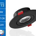 DGC 4-inch Black Selectable Canless Adjustable Gimbal LED Recessed Downlight (DGC43120SRDBK)