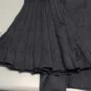 Jenisso Women's 2 Piece Outfits Turtleneck Long Sleeve Oversized Pullover Sweaters And Pleated Mini Skirt Two Piece Sets, Black, Size S