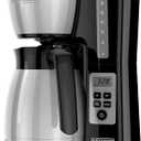 BLACK+DECKER 12 Cup Thermal Programmable Coffee Maker with Brew Strength and VORTEX Technology, Black/Steel