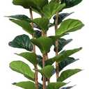 Artificial Fiddle Leaf Fig Tree with White Planter, 7ft Tall Fake Tree with Natural Wood Trunk for Home Decor, Faux Ficus Tree Fake Moss for Indoor Office Living Room