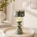 MIXL-Green Jade Marble Touch Lamp,Art Deco Table Light,Nordic Style Desk Lamp for Bedside Office and Living Room