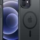 FNTCASE for iPhone 12 Phone Case: for iPhone 12 Pro Magnetic Matte Textured Military Grade Drop Protection Translucent Cell Cover - Slim Durable Shockproof Protective Bumper (Black)