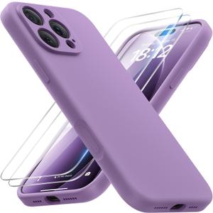 FlyReal Magnetic for iPhone 16 Pro Max Case, Compatible with MagSafe, (Integrated Silicone Camera Control Button & Camera Protection) +Screen Protectors, Microfiber Lining Case 6.9", Light Purple