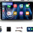 8-Core 4GB+64GB Car Radio for Toyota Camry 2006-2011 with Wireless Carplay Android Auto, 9 Inch Android 13 IPS Touch Screen Car Stereo Compatible with JBL, Support GPS WiFi BT FM RDS/DSP Camera SWC