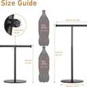 niffgaff T Bar Purse Display Stand Tabletop: Adjustable Height Handbag Holder, Countertop Hanging Rack for Long Necklace Scarf Lanyard, Black