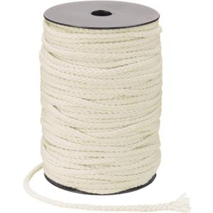 MECCANIXITY Macrame Cord 5mm x 295 ft Handmade Natural Cotton Rope, 8 Strand Twisted Braided Rope Cord for Plant Hanger Wall Hanging Dream Catcher Crafts Home Decoration, White