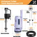 3-Inch Dual Flush Valve Replacement Kit for 2-Piece Toilets, Universal Toilet Repair Kit with Push Button, Fill Valve, Gasket & Bolts,Compatible with Glacier Bay, Kohler, American Standard, and Toto