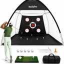 Golf Net for Backyard Practice 10x7ft Golf Hitting Net with Tri-Turf Mat, Multi-Target Zones, Carry Bag | Golf Practice Net for Driving, Chipping & Swing Training Indoor & Outdoor Use