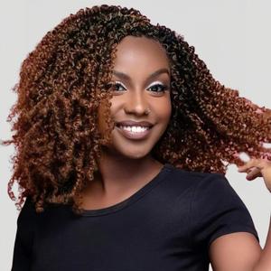 Aksice 12 Inch Yanky Twist Crochet Hair Pre-looped 8 Packs Ombre Brown Spring Twists Hair Senegalese Twist Crochet Hair with Curly Ends Synthetic Crochet Braids (1B/30#)