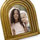Isaac Jacobs 2x3 Vertical Gold Arc Resin Picture Frame with Gradient Design, Decorative Photo Frame, Tabletop & Wall Display, Hanging Display & Home Decor (2x3, Gold)