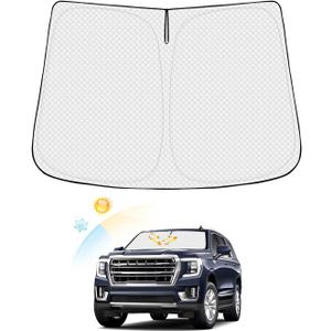Canvcle Windshield Sun Shade for Chevrolet/Chevy Suburban/GMC Yukon XL 2021-2026 Thicken 6-Layer Foldable Front Window Sunshade Sun Visor Protector Block UV Rays Keep Vehicle Cool