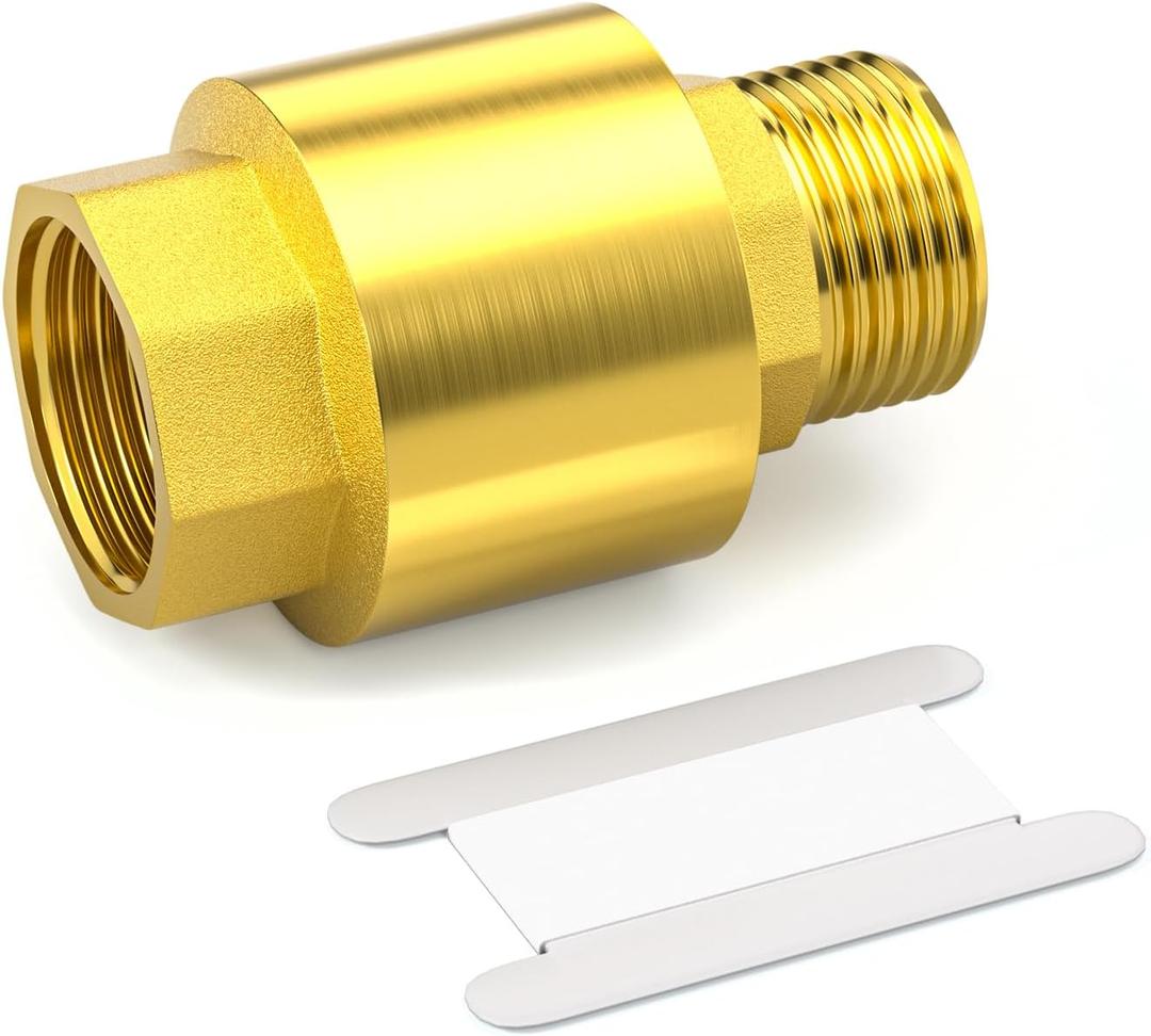 GASHER 1PCS Brass Check Valve DN25 1" Female and Male Thread, Backflow Prevention, One Way Check Valves