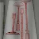 Hewory Glass Taper Candle Holders: 4 Pcs Pink Vintage Candlestick Holders Tall Candle Sticks Holder Decor, Glass Candle Holder for Table Centerpiece Wedding Christmas Advent Holiday Party Decorations
