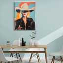 Western Cowgirl Wall Art Funky Wild WestWall Wall Decor Trendy Vintage Abstract Canvas Prints women Aesthetic Painting for Dorm Apartment Bedroom Posters Pictures Framed 24x16