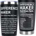 Difference Maker Gifts Cup Tumbler, Work Anniversary Employee Appreciation Gifts, Thank You for Men Women Teachers Bestfriend Boss Mugs Coffee, Inspirational Present for Coworkers Nurses Week