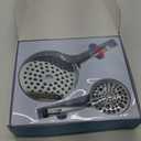 MakeFit Dual Handheld Shower Head Combo, 2-in-1 Rain Shower Heads System 8 Inch Rainfall Shower Head and 10 Modes High Pressure Hand Held Showerhead with Built-in Power Wash (Chrome)