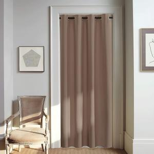NICETOWN Blackout Doorway Curtain 80 inches Long for Bedroom - Grommet Light & Heat Blocking Window Treatments Sound Reducing Drapes for Living Room (1 Panel, W46 x L80, Cappuccino)