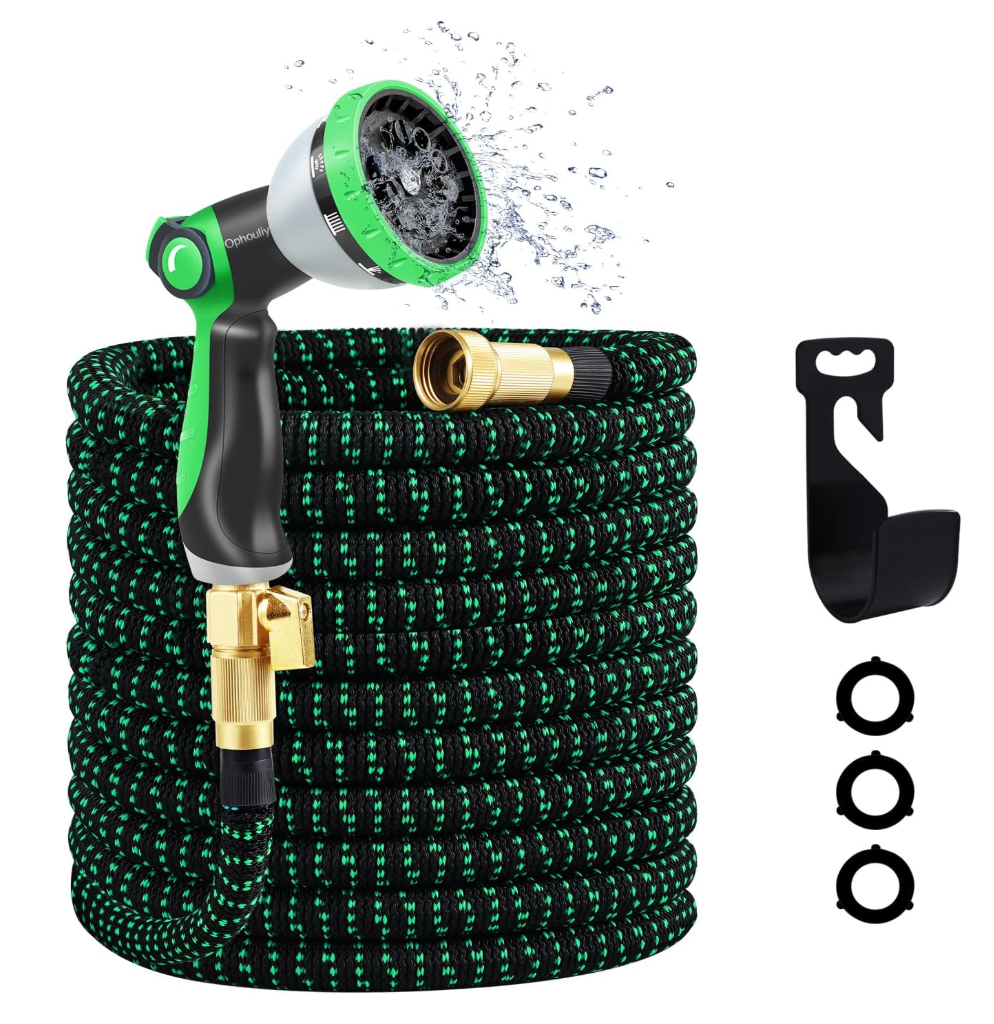 NEW 200FT BLACK EXPANDABLE FLEXIBLE GARDEN HOSE PIPE 