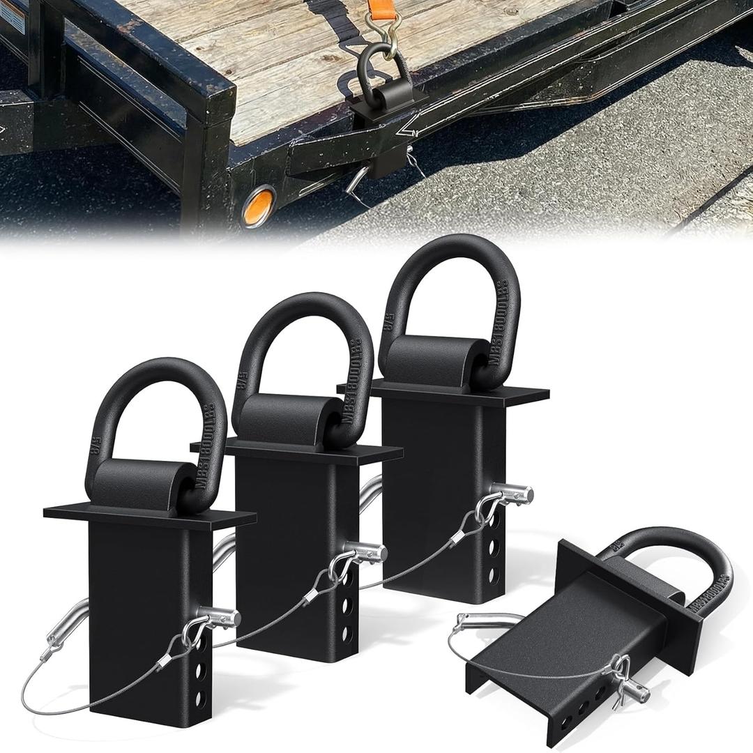 Stake Pocket D Ring, 18000lbs D Rings Heavy Duty Stake Pocket Tie Down for Trailers and Flatbeds Trucks, Removable Trailer Tractor Tie Down Accessories Anchor for Flatbed Cargo Trucks, 4 Pack